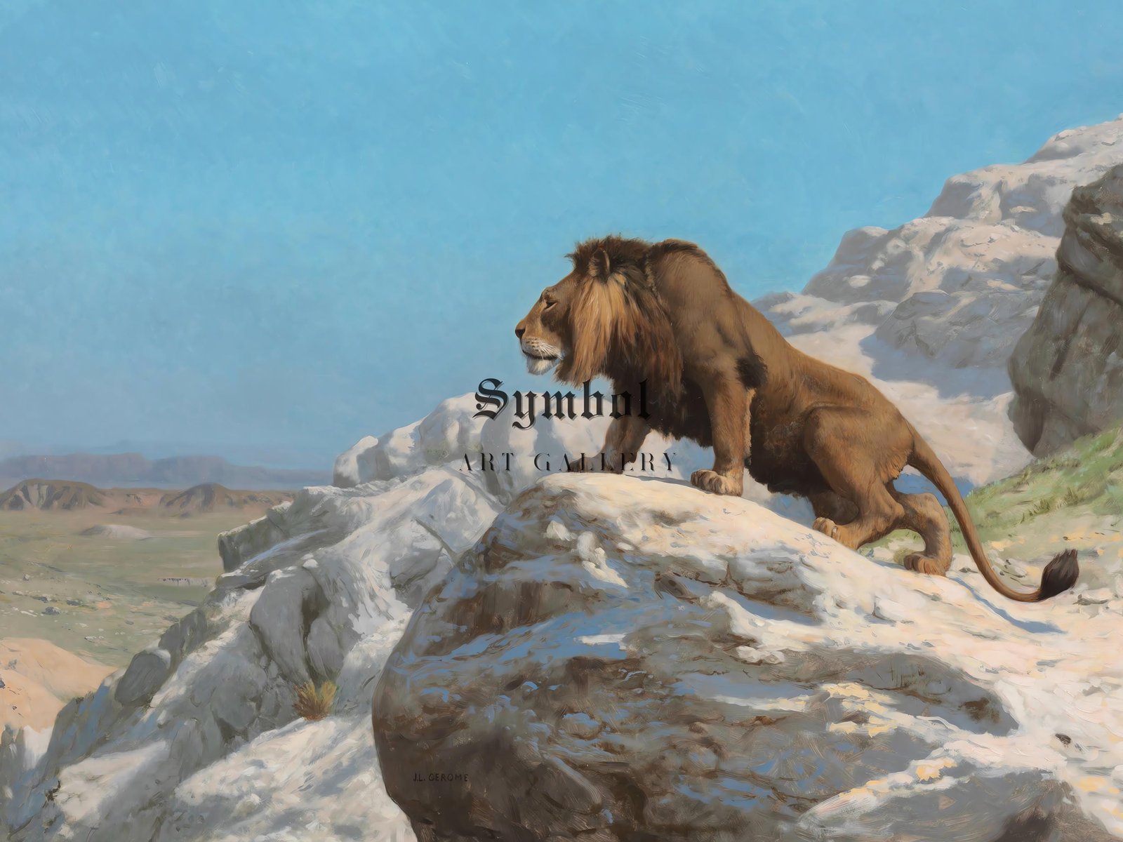Lion on the Watch by Jean-Léon Gérôme, 1885, Orientalism and Exoticism, fine art print
