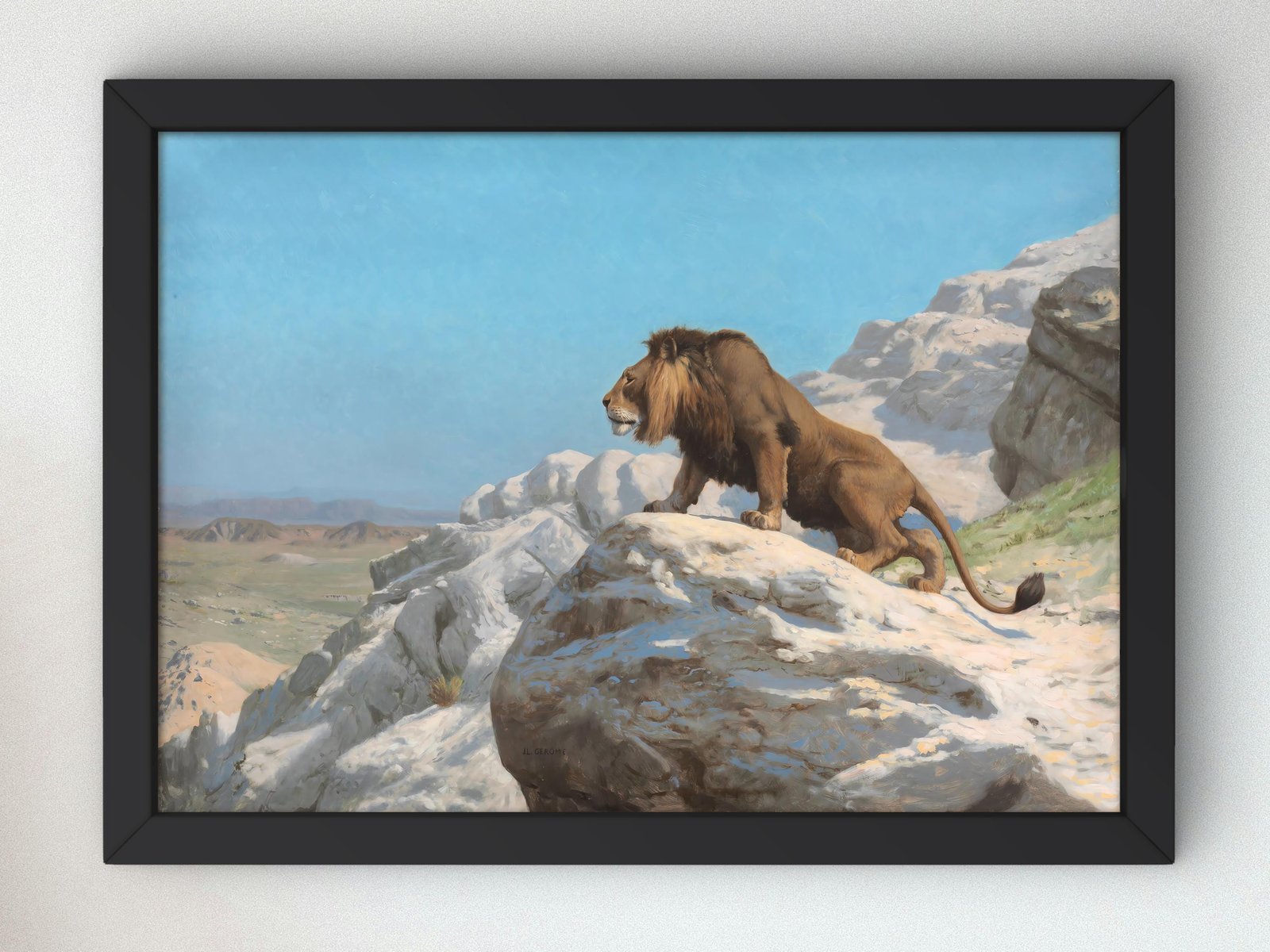 Lion on the Watch by Jean-Léon Gérôme, 1885, Orientalism and Exoticism, fine art print
