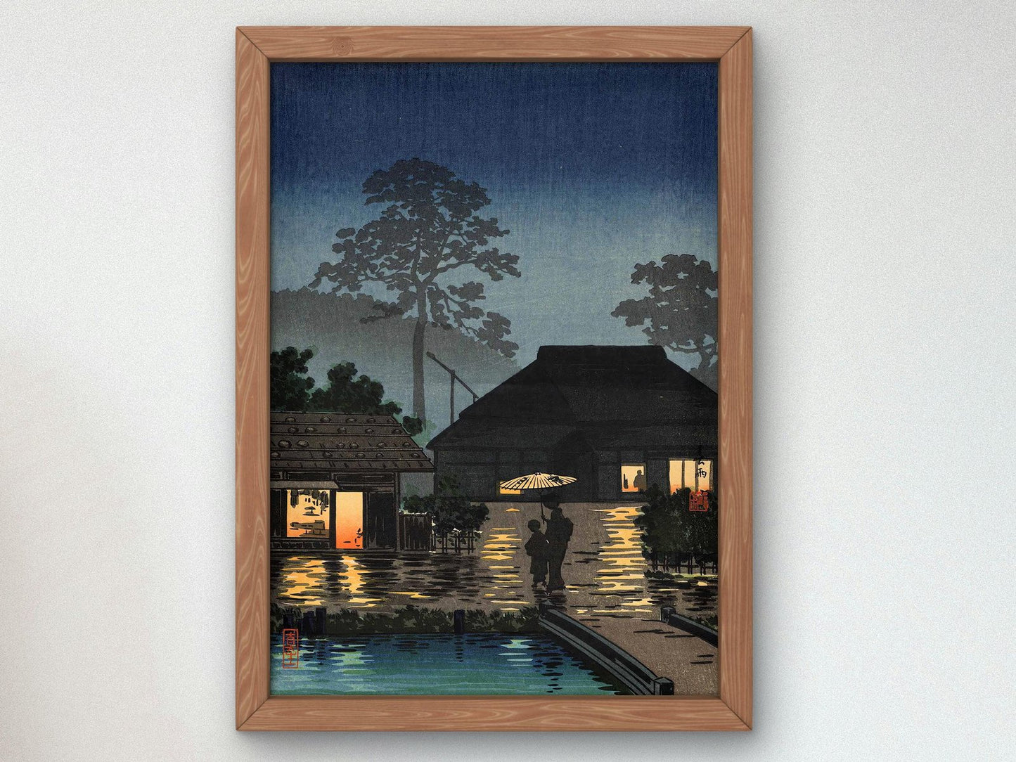 Long Spell of Rain by Tsuchiya Koitsu, 1933, Japanese Woodblock Prints, fine art print