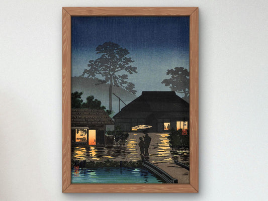 Long Spell of Rain by Tsuchiya Koitsu, 1933, Japanese Woodblock Prints, fine art print