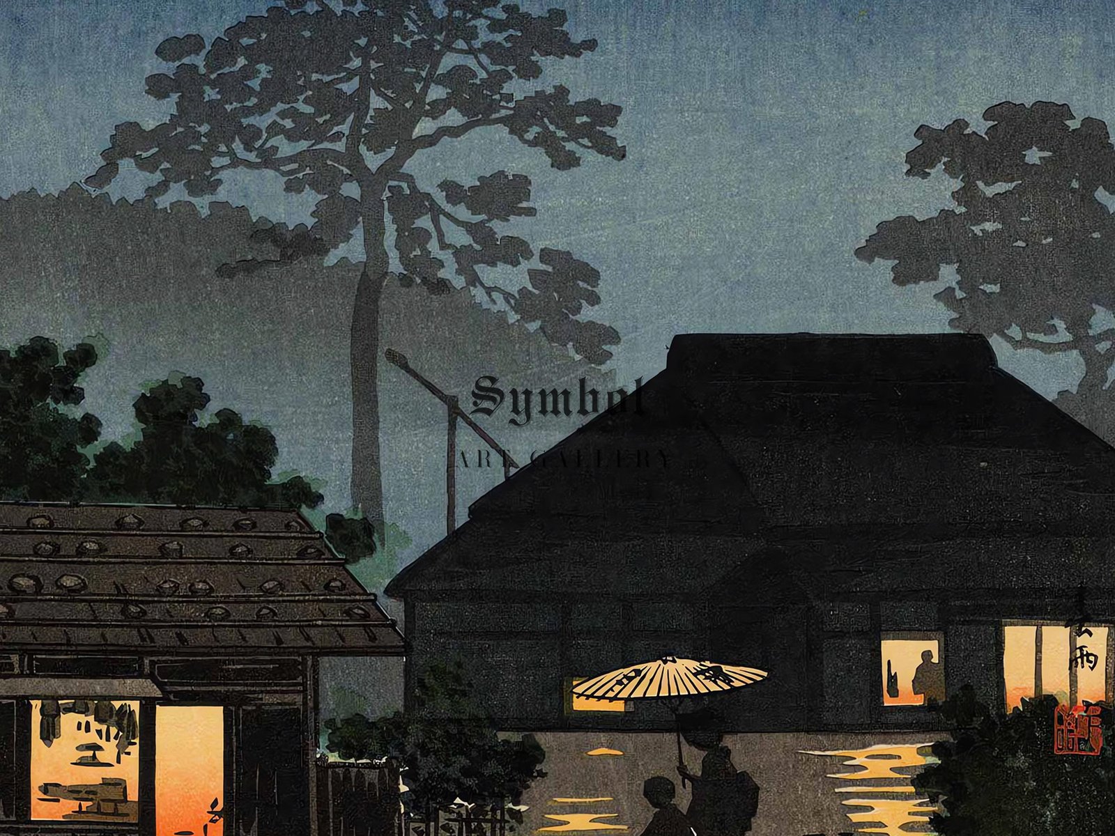 Long Spell of Rain by Tsuchiya Koitsu, 1933, Japanese Woodblock Prints, fine art print