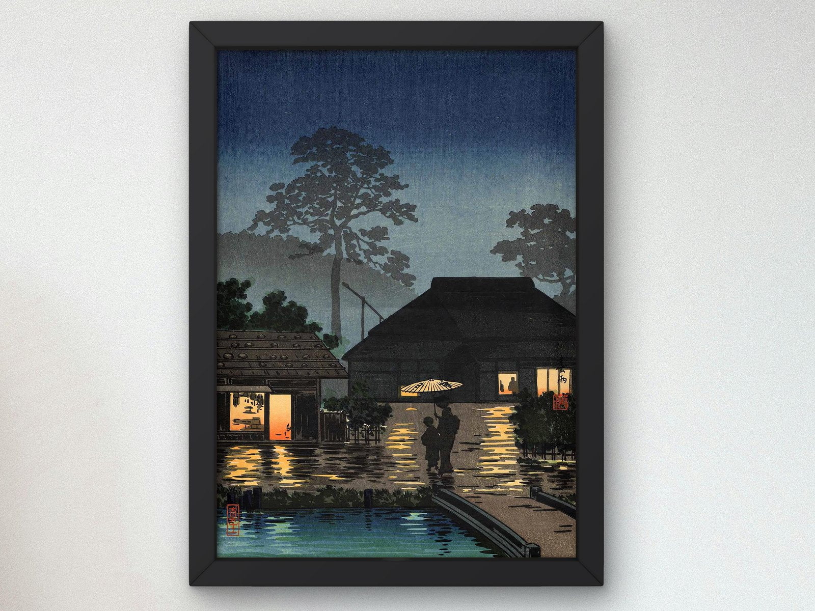 Long Spell of Rain by Tsuchiya Koitsu, 1933, Japanese Woodblock Prints, fine art print