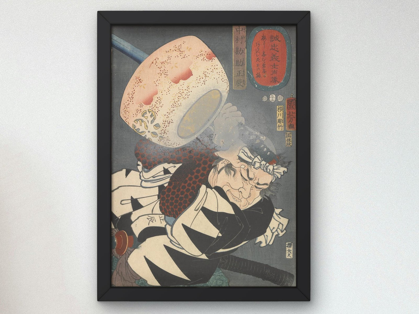 Loyal Samurai Nakamura Kansuke Masatatsu by Utagawa Kuniyoshi, 1852, Japanese Woodblock Prints, fine art print