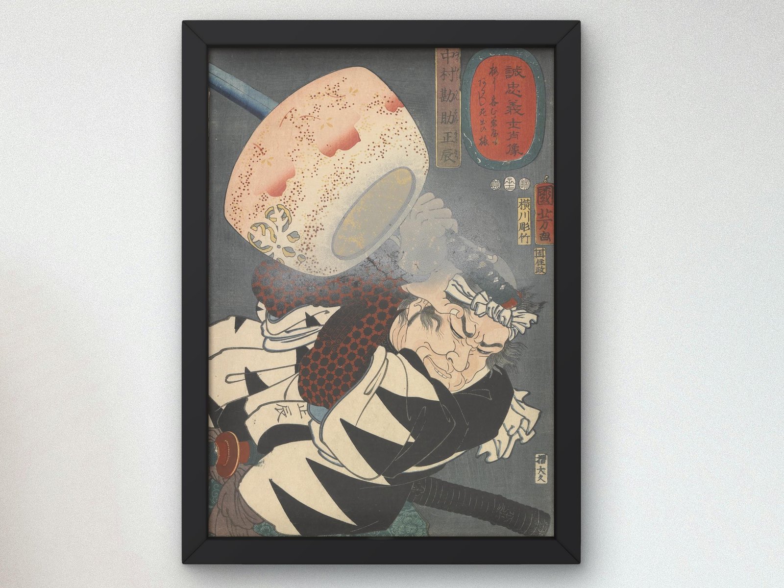 Loyal Samurai Nakamura Kansuke Masatatsu by Utagawa Kuniyoshi, 1852, Japanese Woodblock Prints, fine art print