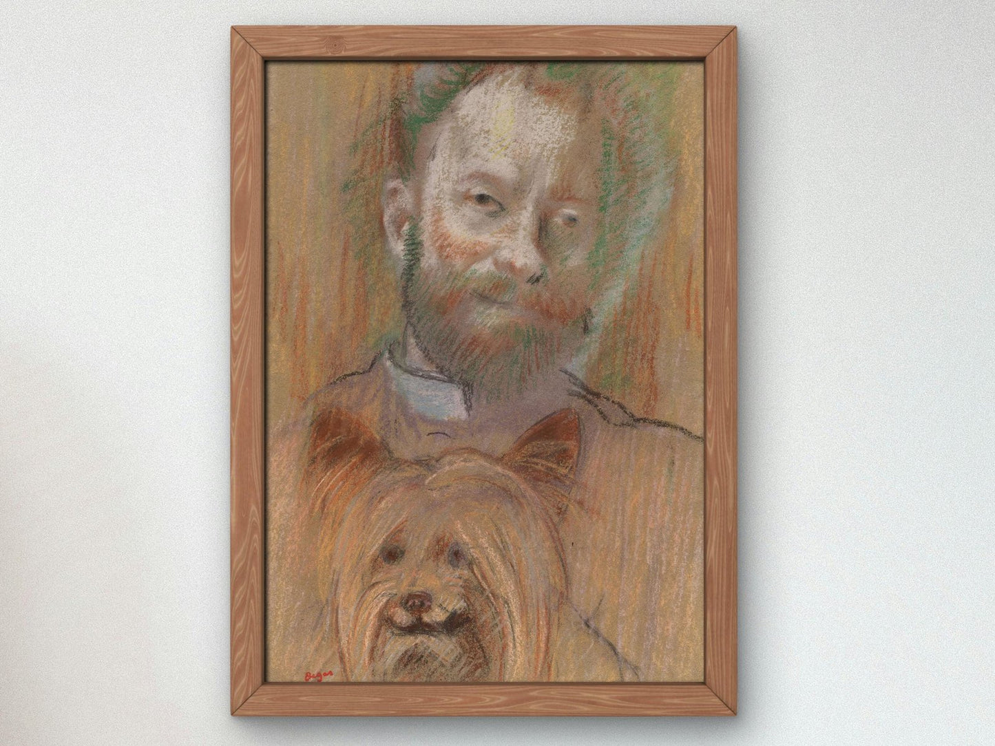 Ludovic Lepic Holding His Dog by Edgar Degas, 1889, Impressionism, fine art print