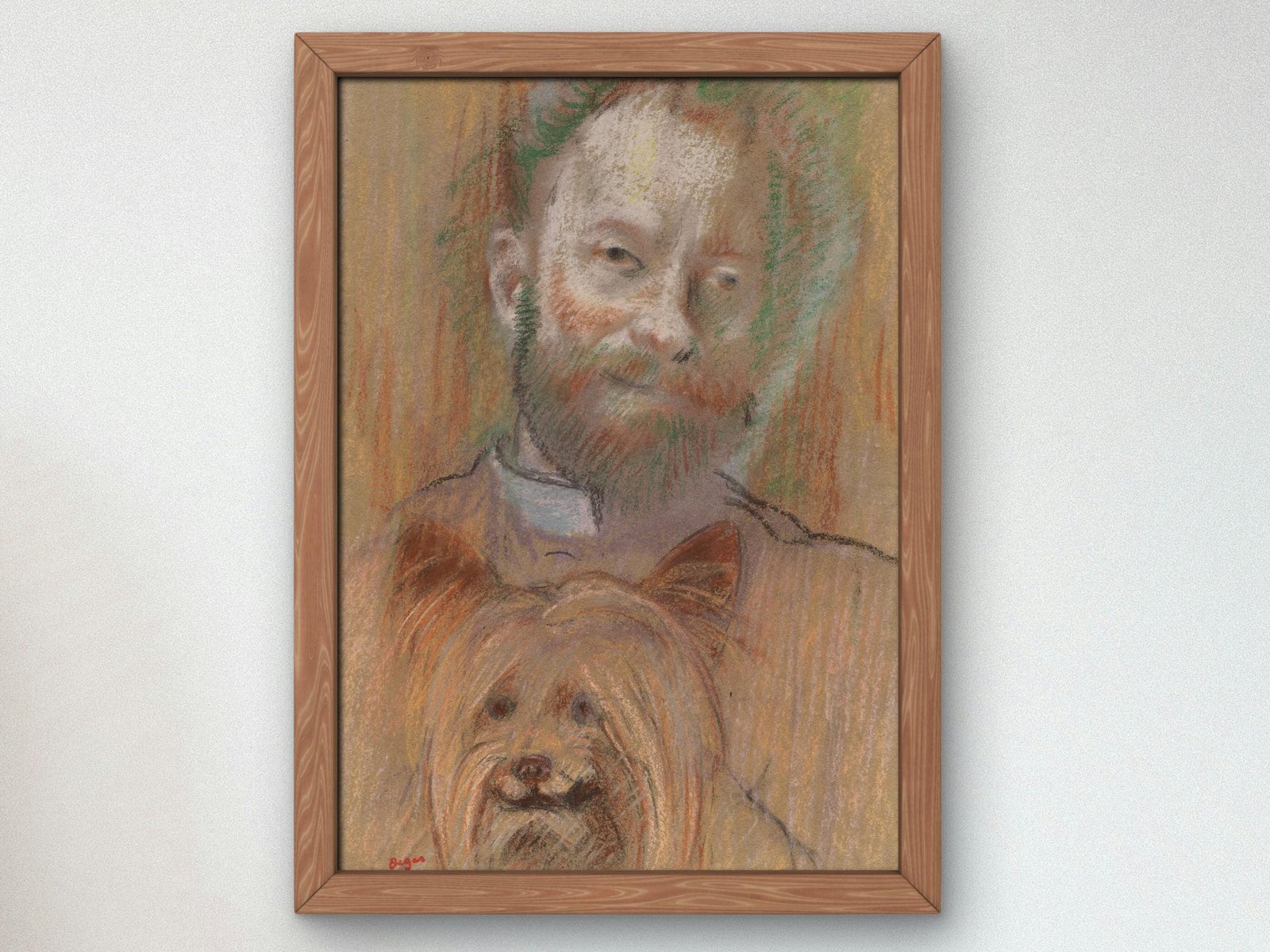 Ludovic Lepic Holding His Dog by Edgar Degas, 1889, Impressionism, fine art print