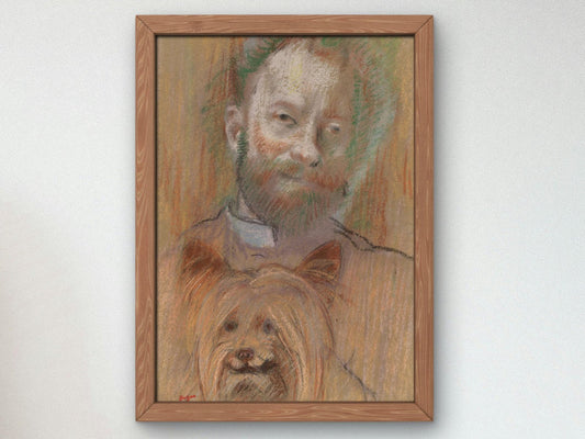 Ludovic Lepic Holding His Dog by Edgar Degas, 1889, Impressionism, fine art print