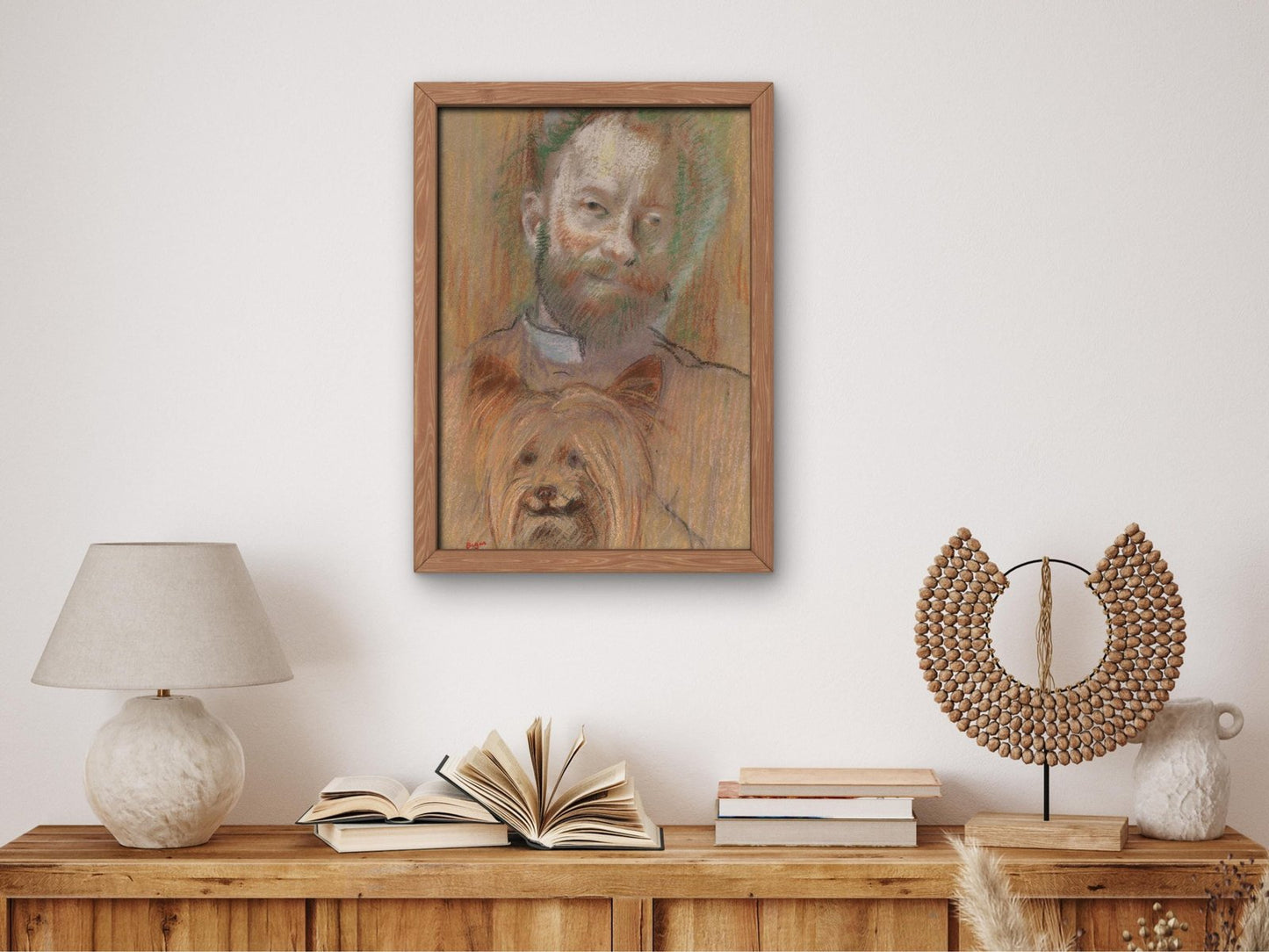 Ludovic Lepic Holding His Dog by Edgar Degas, 1889, Impressionism, fine art print