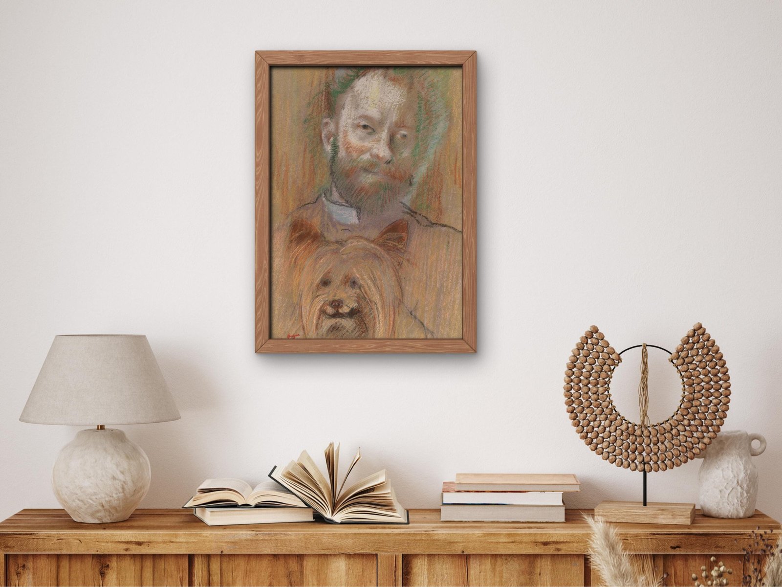 Ludovic Lepic Holding His Dog by Edgar Degas, 1889, Impressionism, fine art print
