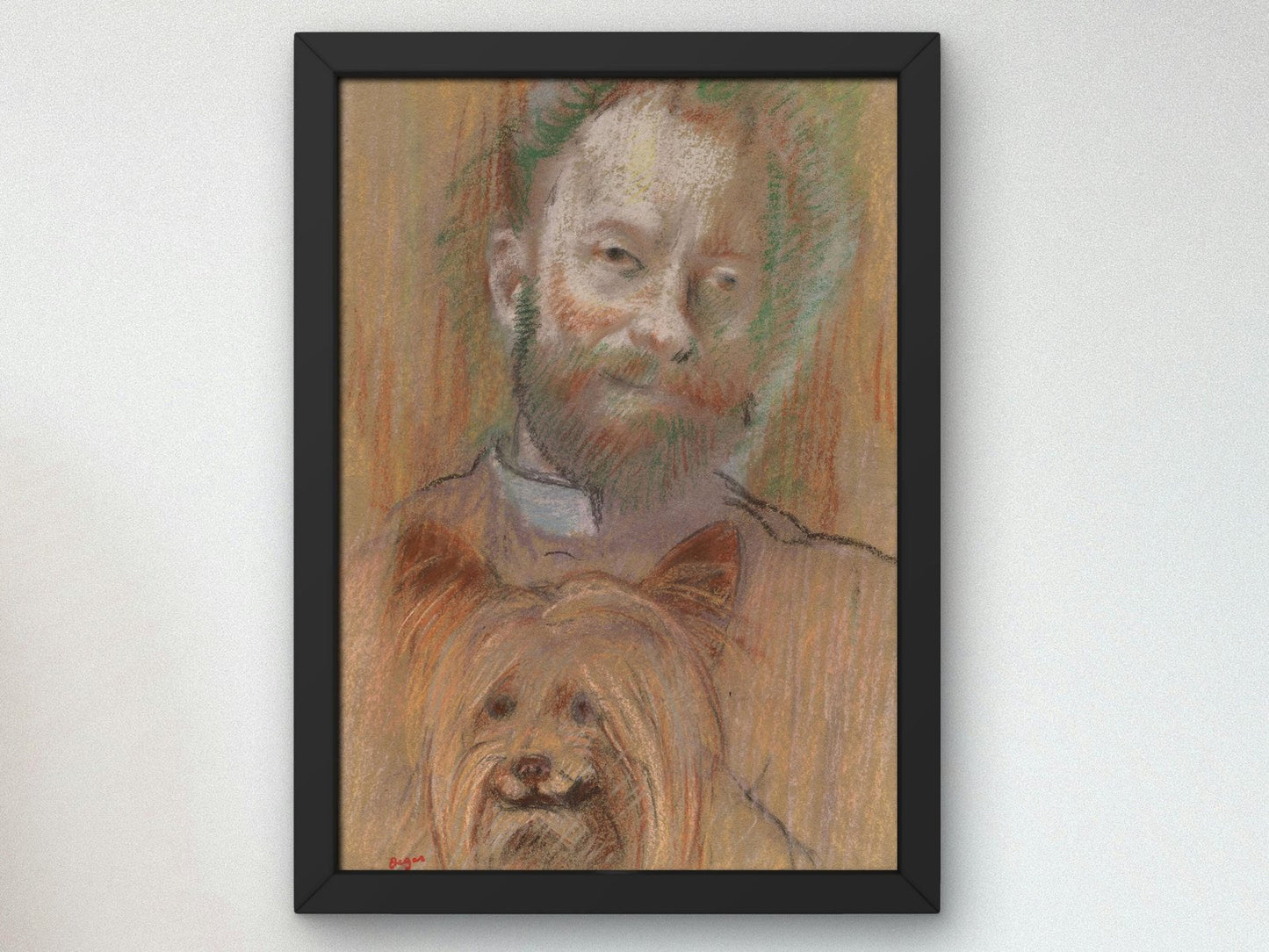 Ludovic Lepic Holding His Dog by Edgar Degas, 1889, Impressionism, fine art print