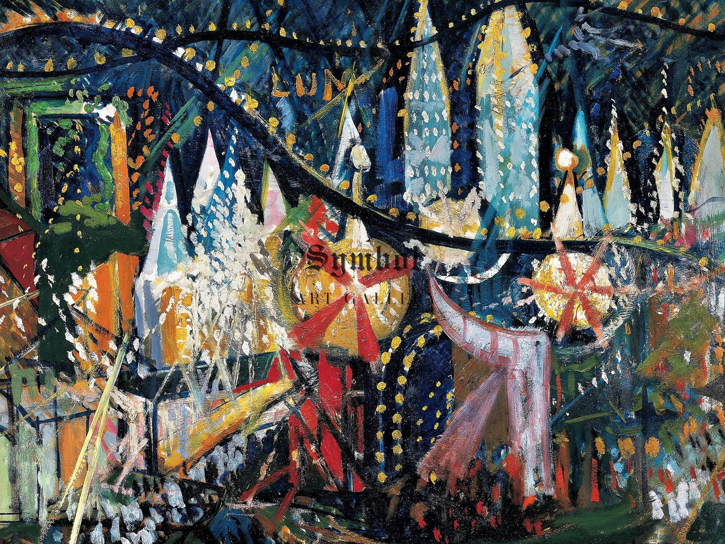 Luna Park by Joseph Stella, 1913, Art Deco and American Modernism, fine art print