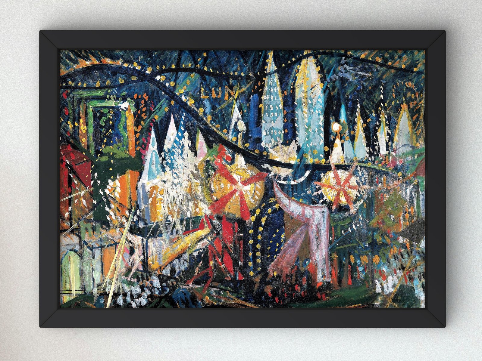 Luna Park by Joseph Stella, 1913, Art Deco and American Modernism, fine art print