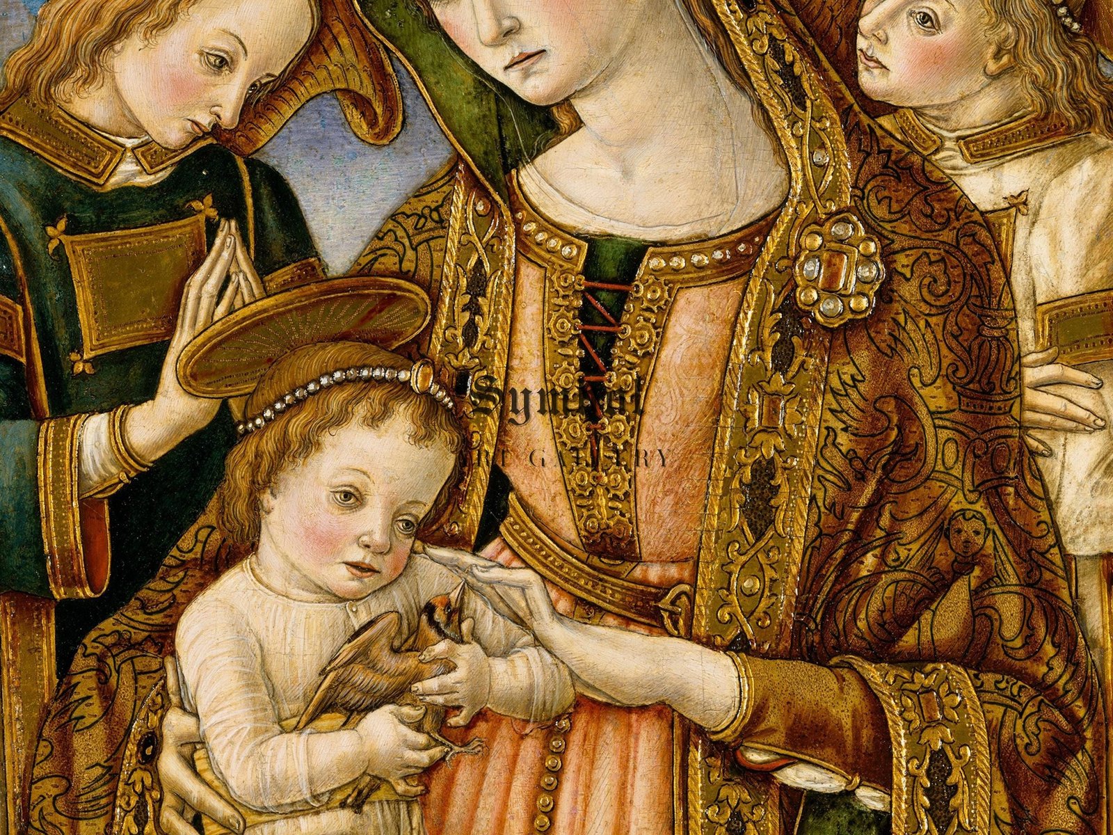 Madonna and Child with Two Angels by Vittore Crivelli, 1481, Renaissance, fine art print