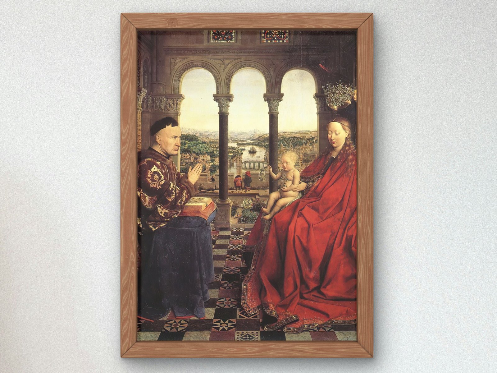 Madonna of Chancellor Rolin by Jan van Eyck, 1435, Renaissance, fine art print