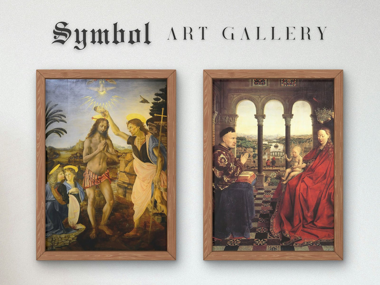 Madonna of Chancellor Rolin by Jan van Eyck, 1435, Renaissance, fine art print