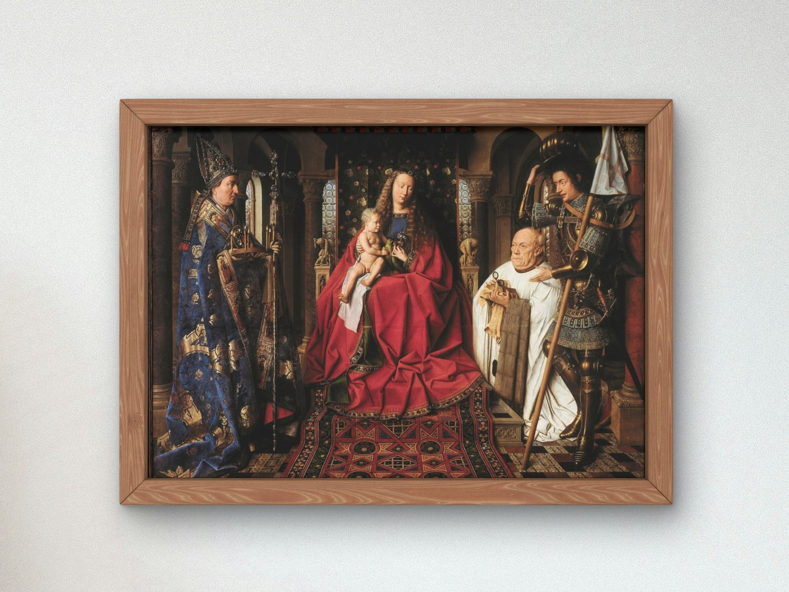 Madonna of Chancellor Rolin by Jan van Eyck, 1435, Renaissance, fine art print