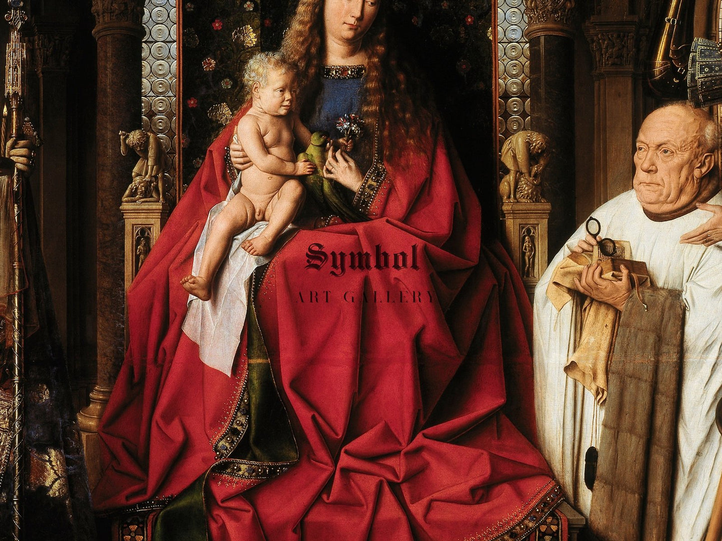 Madonna of Chancellor Rolin by Jan van Eyck, 1435, Renaissance, fine art print