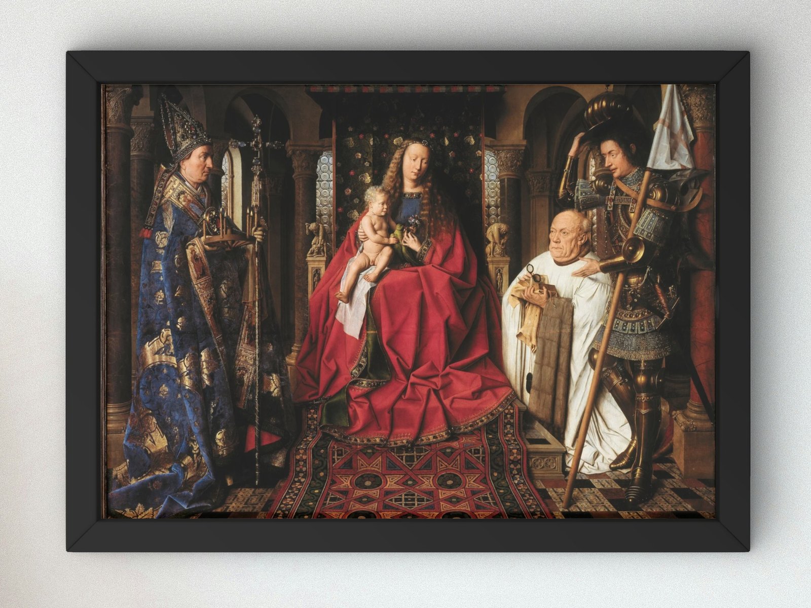 Madonna of Chancellor Rolin by Jan van Eyck, 1435, Renaissance, fine art print