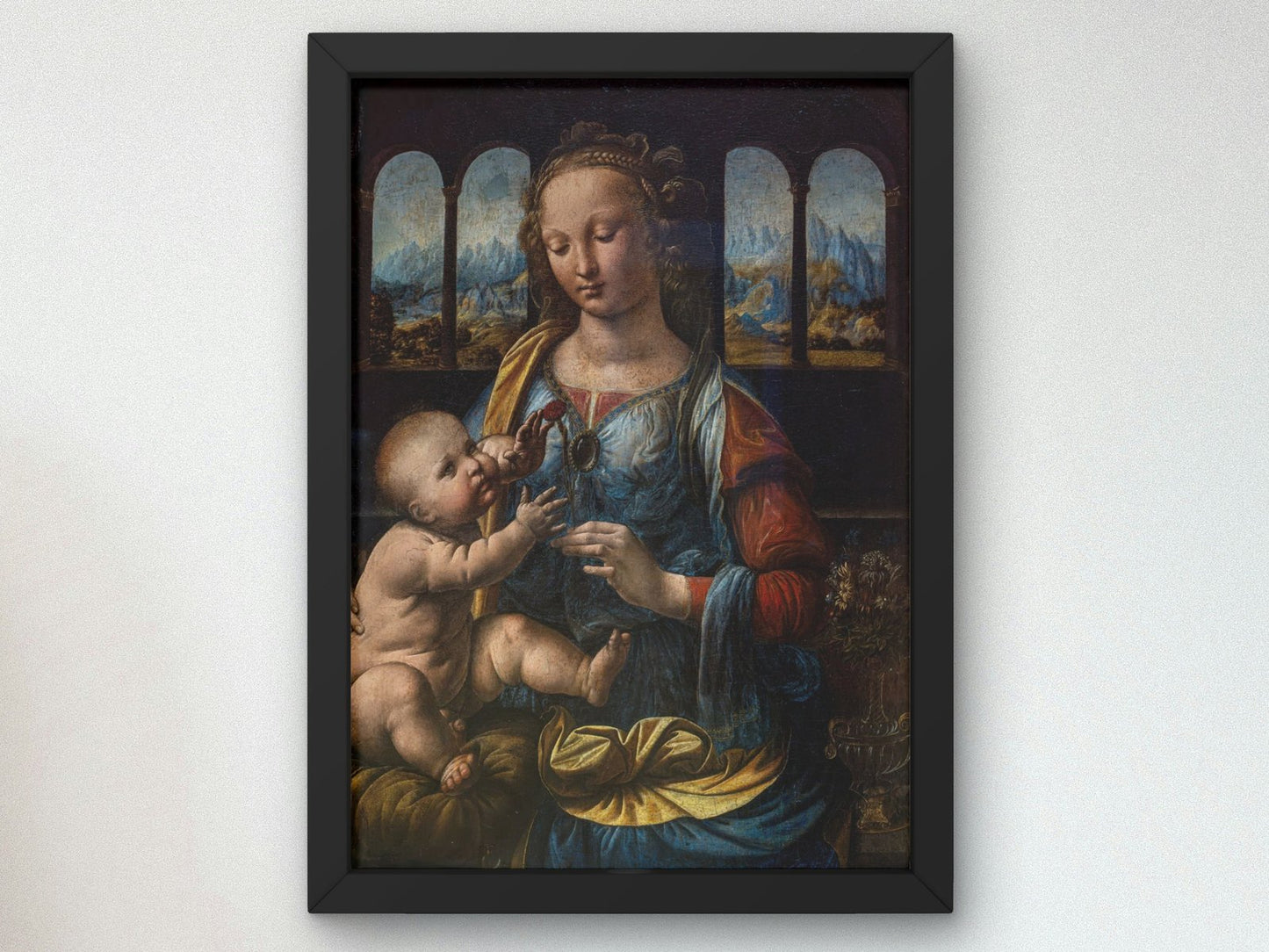 Madonna of the Carnation by Leonardo da Vinci, 1478, Renaissance, fine art print