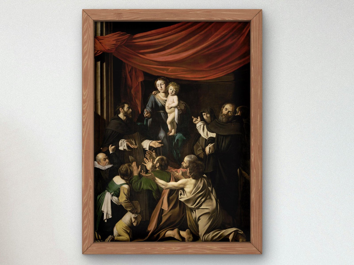 Madonna of the Rosary by Caravaggio, 1605, Baroque and Chiaroscuro, fine art print