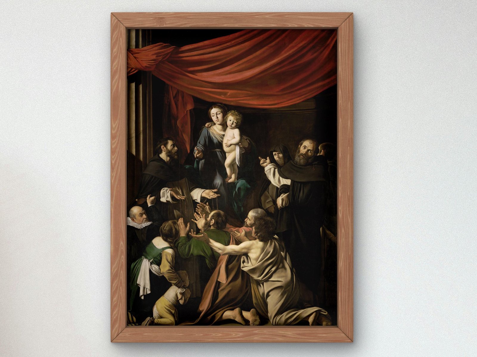 Madonna of the Rosary by Caravaggio, 1605, Baroque and Chiaroscuro, fine art print