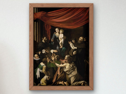 Madonna of the Rosary by Caravaggio, 1605, Baroque and Chiaroscuro, fine art print