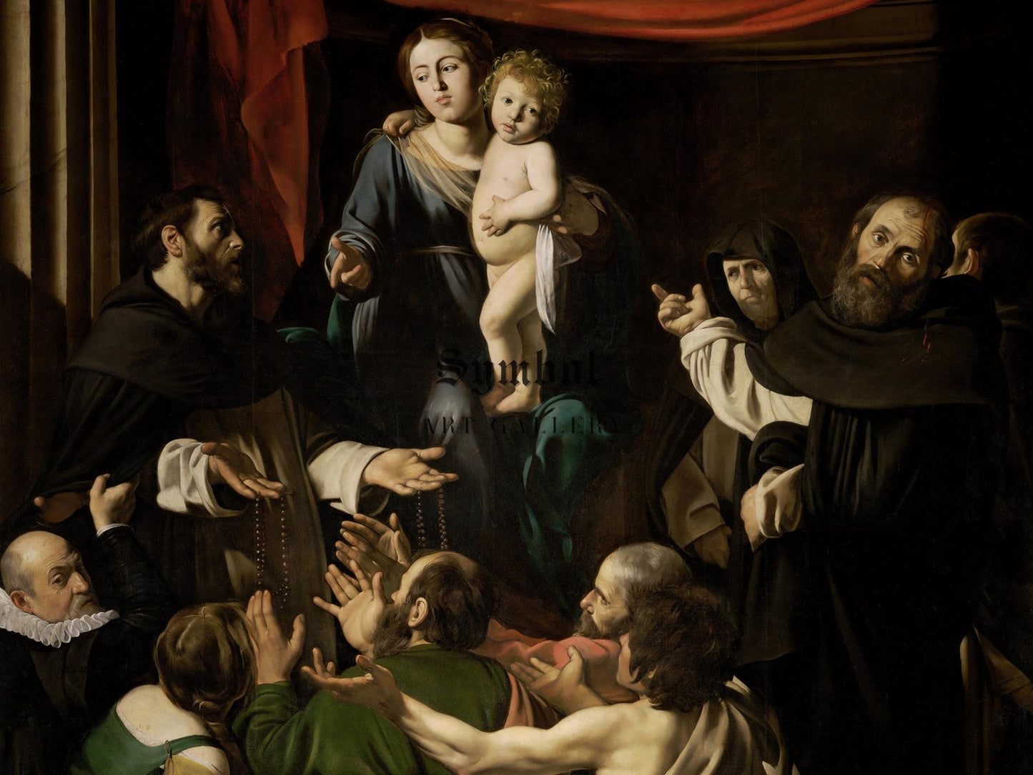 Madonna of the Rosary by Caravaggio, 1605, Baroque and Chiaroscuro, fine art print
