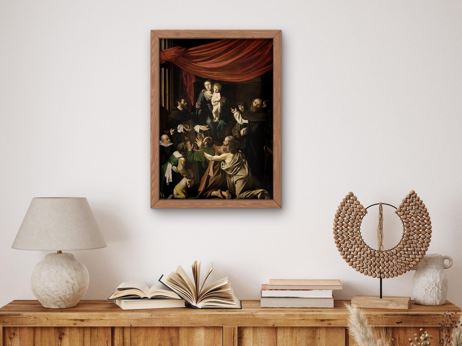 Madonna of the Rosary by Caravaggio, 1605, Baroque and Chiaroscuro, fine art print
