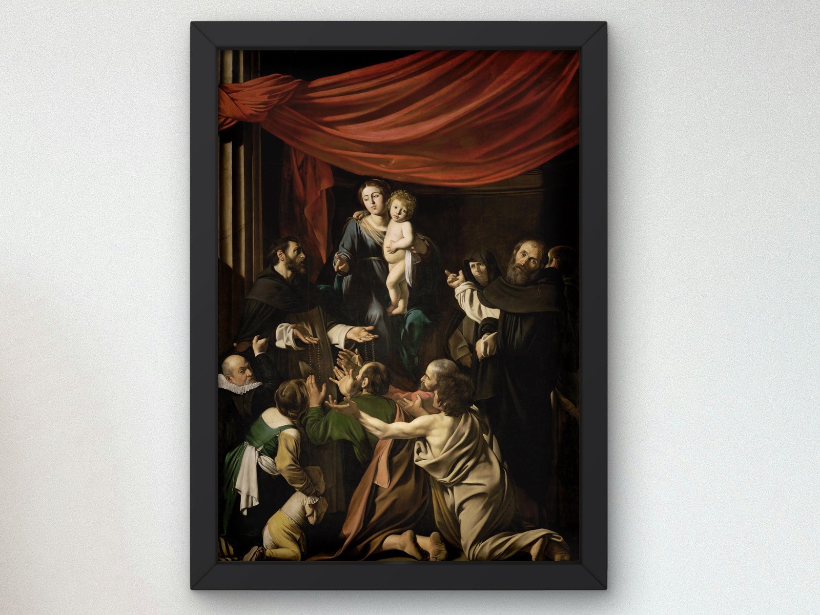 Madonna of the Rosary by Caravaggio, 1605, Baroque and Chiaroscuro, fine art print