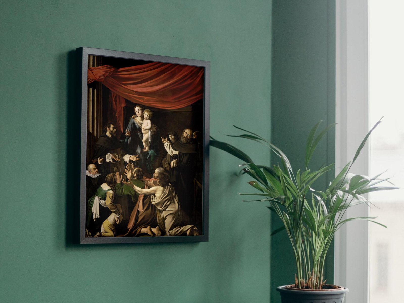 Madonna of the Rosary by Caravaggio, 1605, Baroque and Chiaroscuro, fine art print