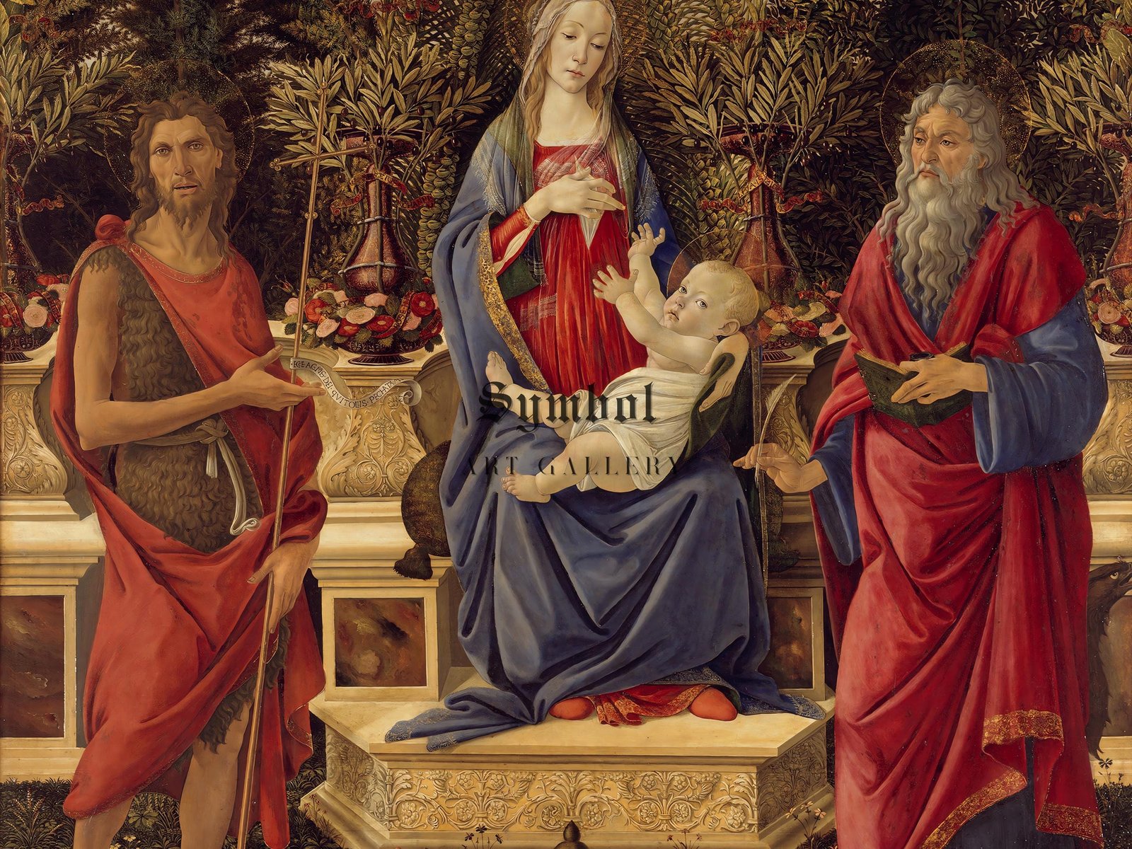 Madonna with Saints by Sandro Botticelli, 1485, Renaissance, fine art print