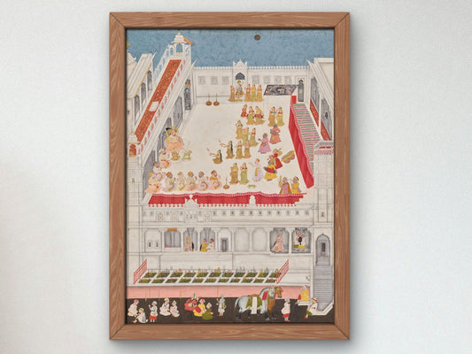 Maharana Jagat Singh Attending the Raslila by Jai Ram, 1736, Orientalism and Exoticism, fine art print