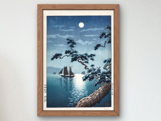 Maiko Sea Shore by Tsuchiya Koitsu, 1936, Japanese Woodblock Prints, fine art print