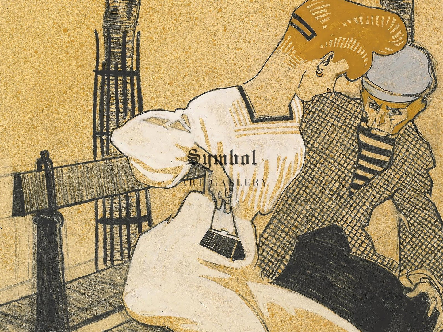 Man and Woman on Bench by Juan Gris, 1908, Cubism and Abstract Art, fine art print