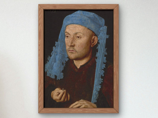 Man in a Blue Cap by Jan van Eyck, 1430, Renaissance, fine art print