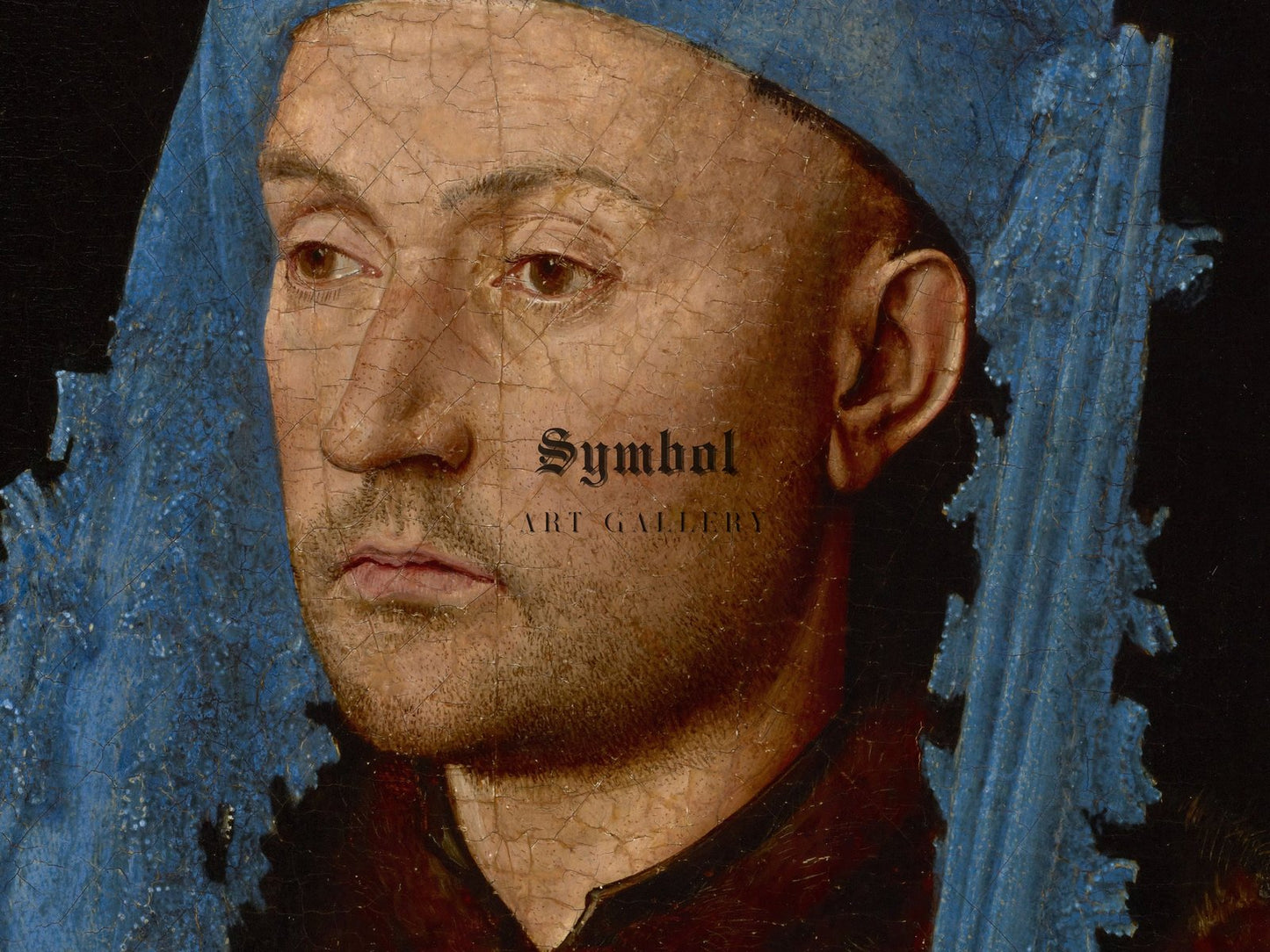 Man in a Blue Cap by Jan van Eyck, 1430, Renaissance, fine art print