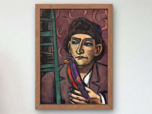 Mann mit Vogel by Max Beckmann, 1950, Expressionism, fine art print