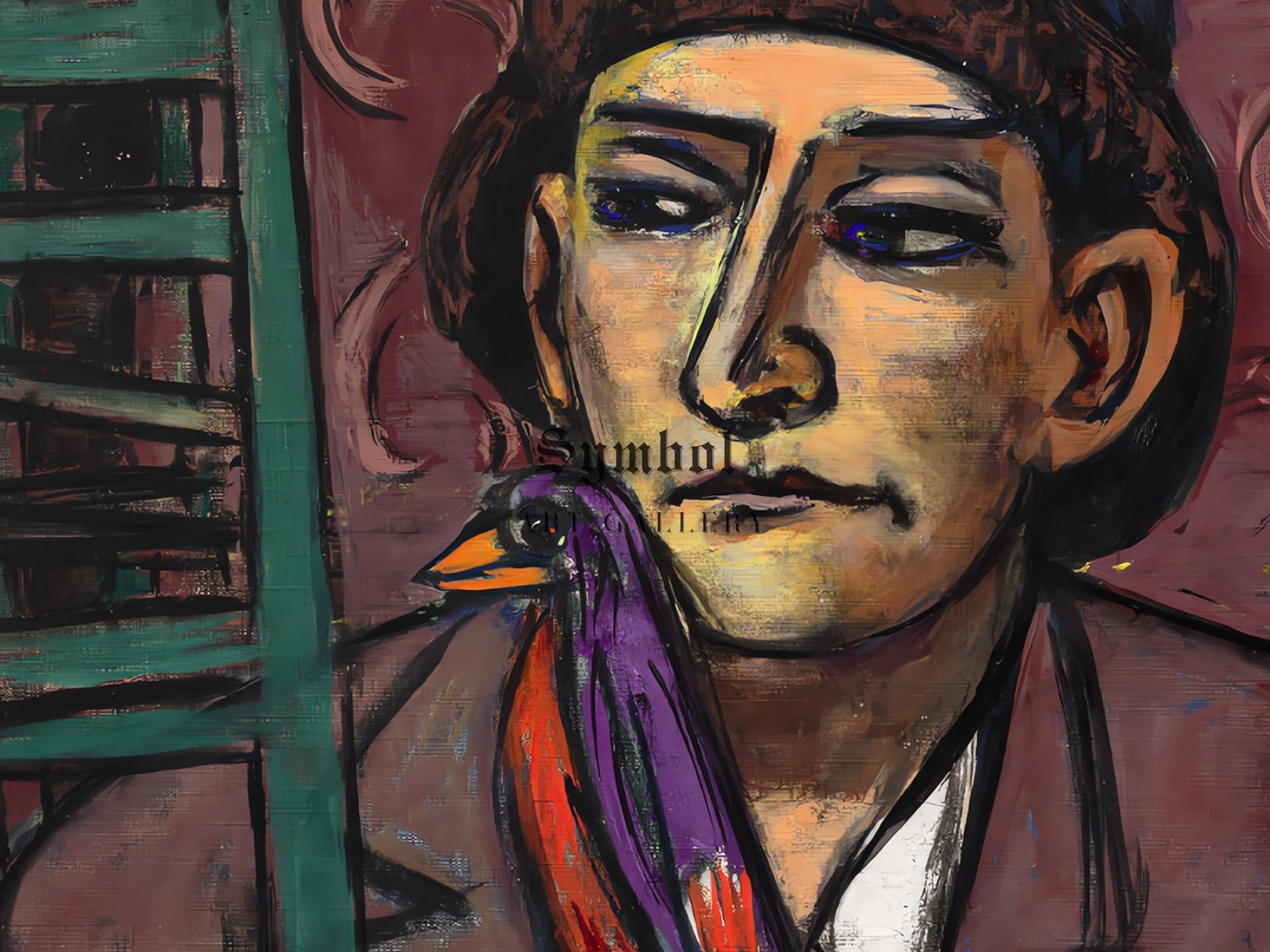 Mann mit Vogel by Max Beckmann, 1950, Expressionism, fine art print