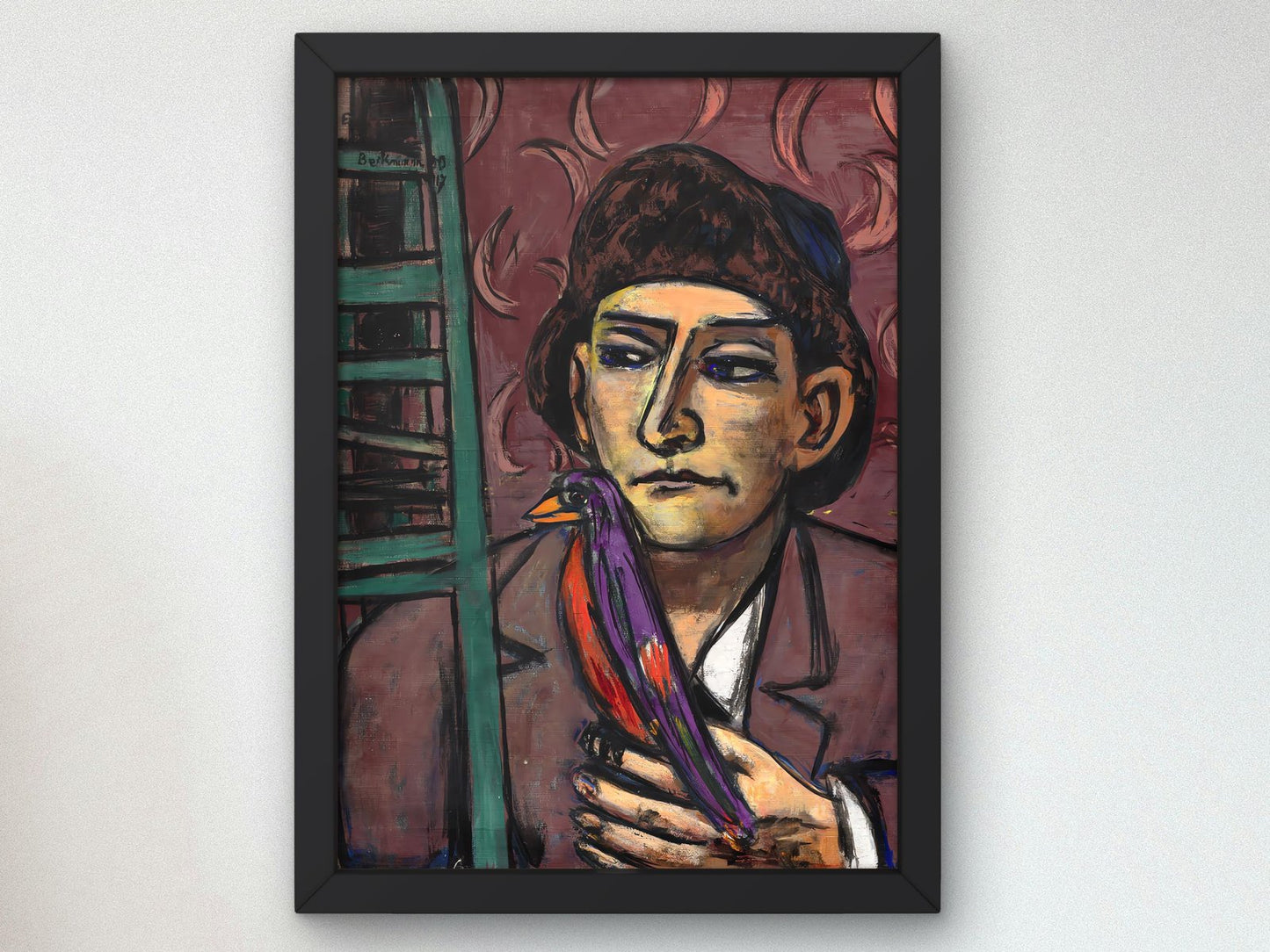 Mann mit Vogel by Max Beckmann, 1950, Expressionism, fine art print
