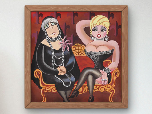 Maria from Romania and Mae West by Miguel Covarrubias, 1936, Art Deco and American Modernism, fine art print