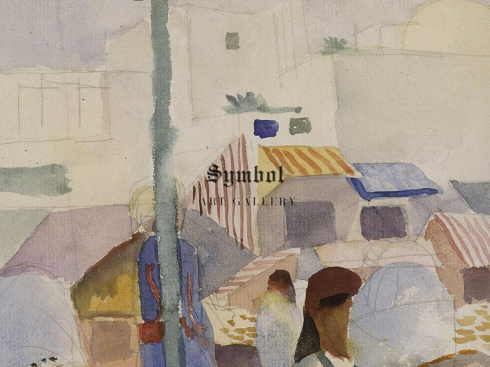 Market in Tunis II by August Macke, 1914, Expressionism and Fauvism, fine art print