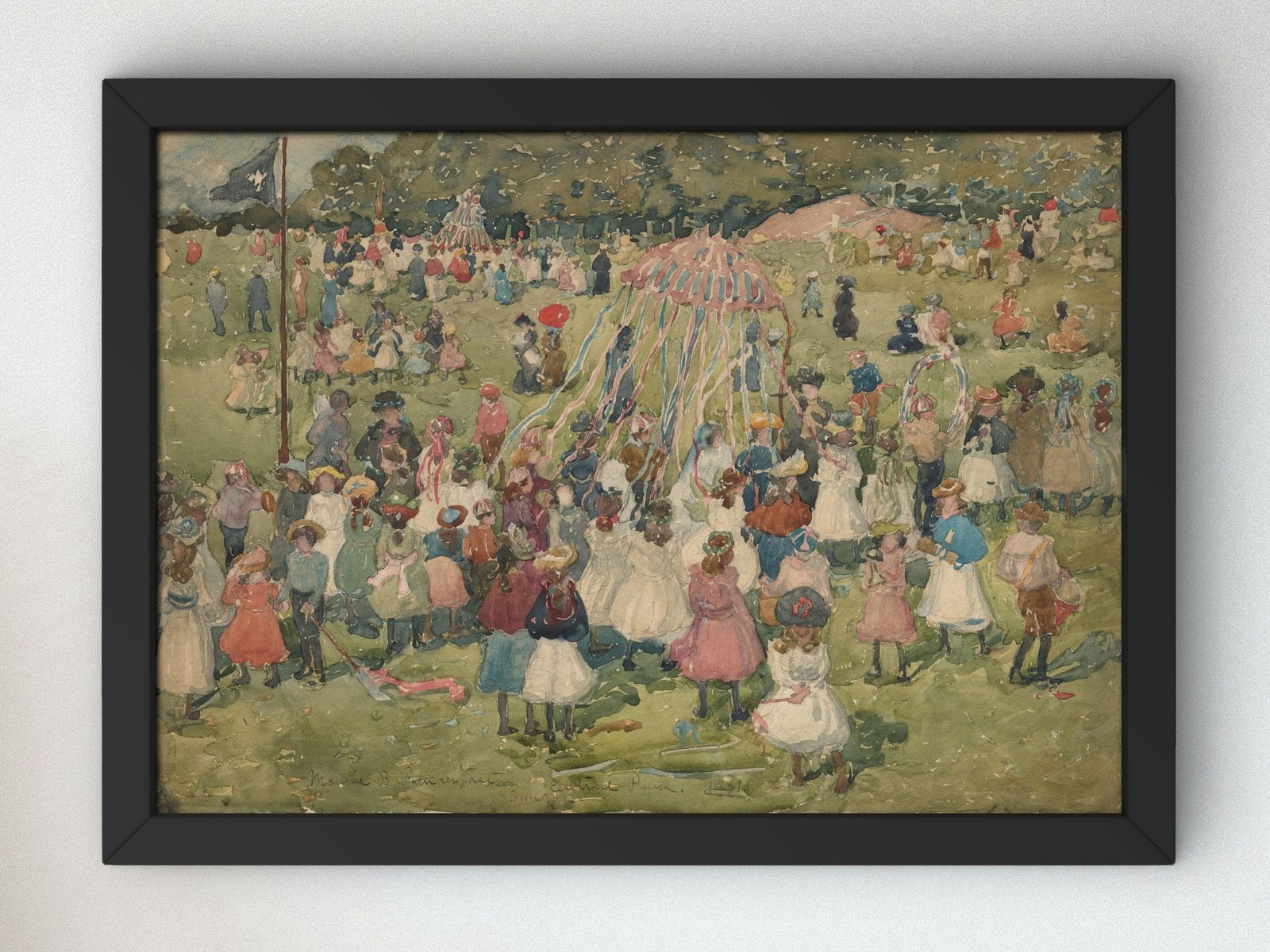 May Day Central Park by Maurice Prendergast, 1901, Art Deco and American Modernism, fine art print