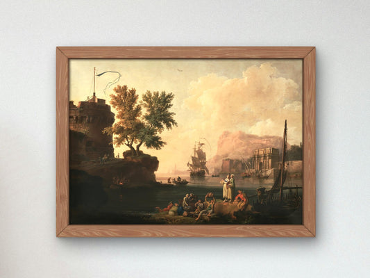 Mediterranean Harbor Scene by Pierre-Jacques Volaire, 1763, Rococo and Neoclassicism, fine art print
