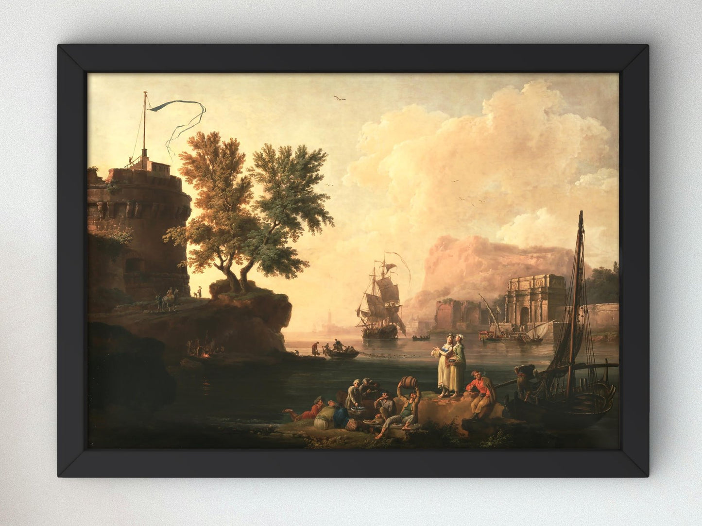 Mediterranean Harbor Scene by Pierre-Jacques Volaire, 1763, Rococo and Neoclassicism, fine art print