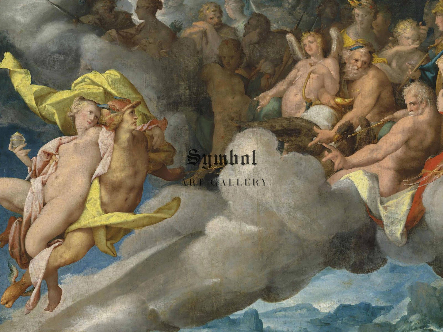 Mercury Carriers Psyche to Mount Olympus by Bartholomaeus Spranger, 1576, Mythology and Allegory, fine art print