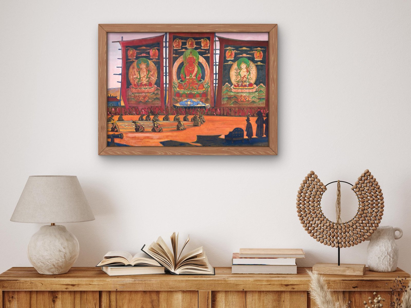 Mongolian Tsam Religious Ceremony by Nicolas Roerich, 1927, Orientalism and Exoticism, fine art print