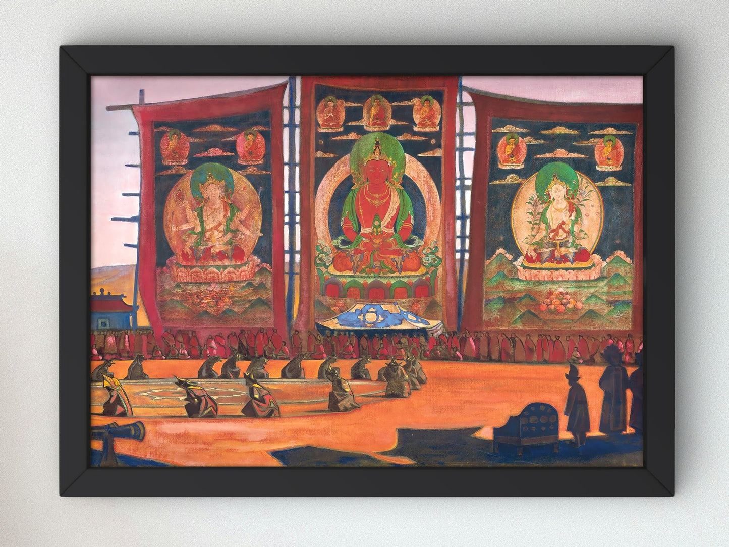 Mongolian Tsam Religious Ceremony by Nicolas Roerich, 1927, Orientalism and Exoticism, fine art print
