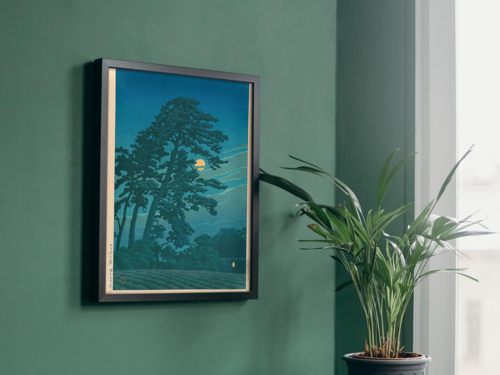 Moon at Magome by Kawase Hasui, 1930, Japanese Woodblock Prints, fine art print