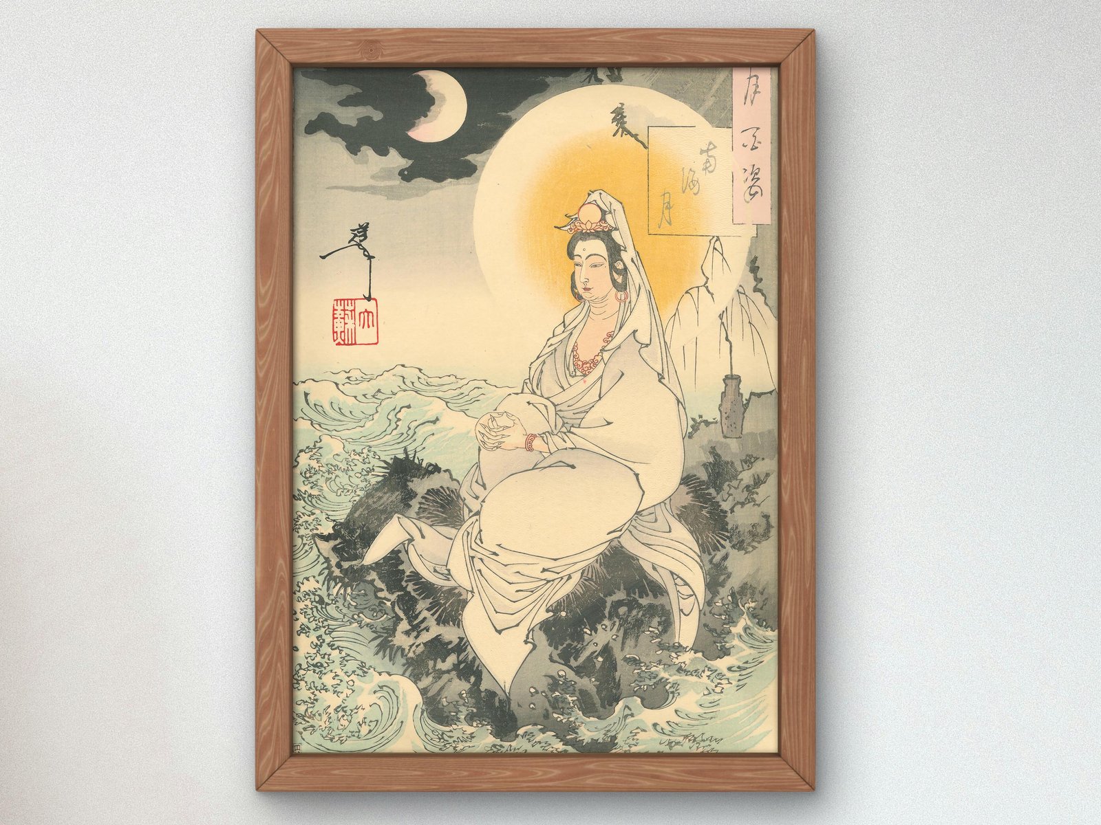 Moon of the Southern Sea by Tsukioka Yoshitoshi, 1888, Japanese Woodblock Prints, fine art print