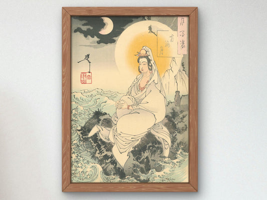 Moon of the Southern Sea by Tsukioka Yoshitoshi, 1888, Japanese Woodblock Prints, fine art print